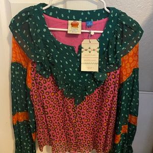 Farm Rio long-sleeve printed top NWT (Size XS)